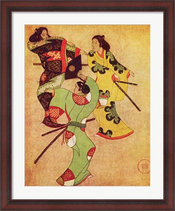 Framed Iwasa Katsushige samurai Print