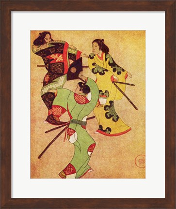 Framed Iwasa Katsushige samurai Print
