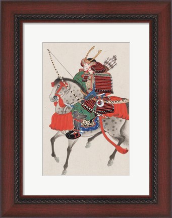 Framed Samurai on horseback Print