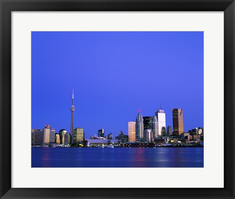 Framed Buildings on the waterfront, CN Tower, Toronto, Ontario, Canada Print