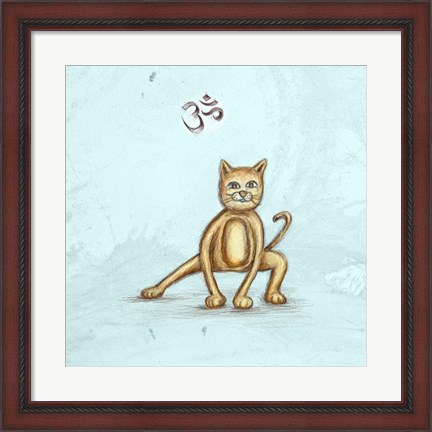 Framed Yoga Cat I Print