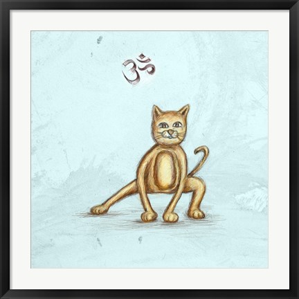 Framed Yoga Cat I Print