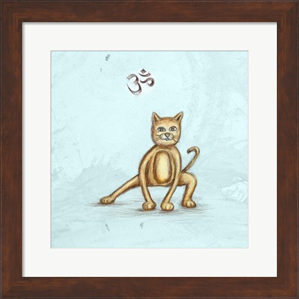 Framed Yoga Cat I Print