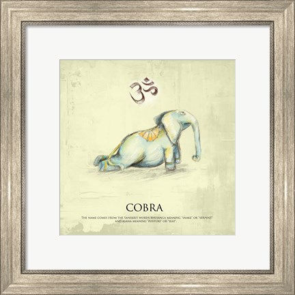 Framed Elephant Yoga, Cobra Pose Print