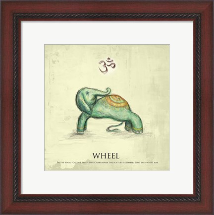 Framed Elephant Yoga, Wheel Pose Print