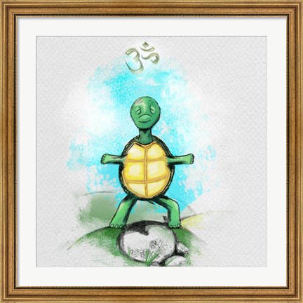 Framed Yoga Turtle I Print
