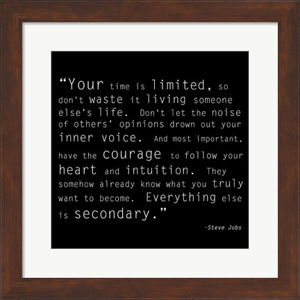 Framed Time Quote Print