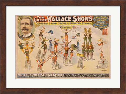 Framed Colossal Three Ring Circus Print