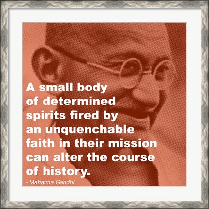Framed Gandhi - Determination Quote Print