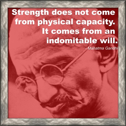Framed Gandhi - Strength Quote Print