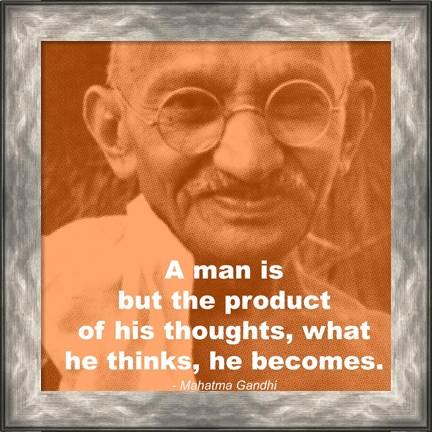 Framed Gandhi - Thoughts Quote Print