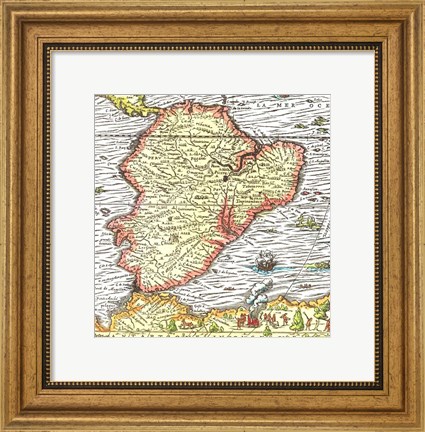 Framed Map of South America 1575 Print