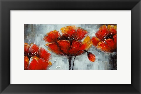 Framed Abstract Poppies Print