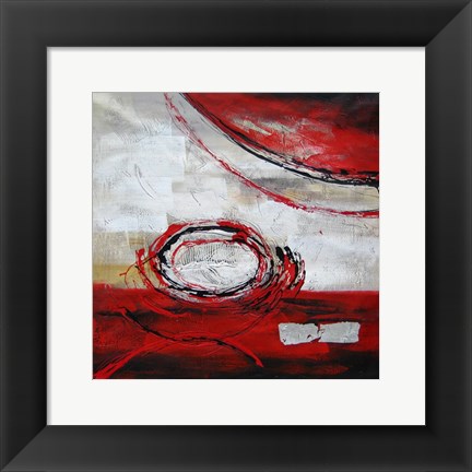 Framed Abstract Circles II - red Print