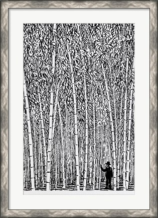 Framed Man and Bamboo Print
