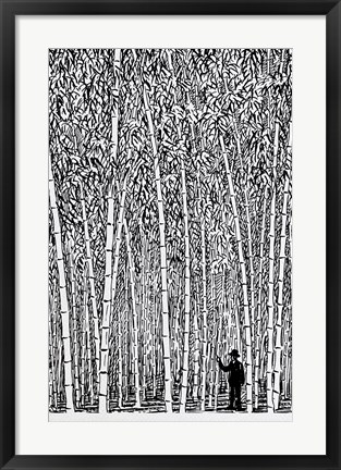 Framed Man and Bamboo Print