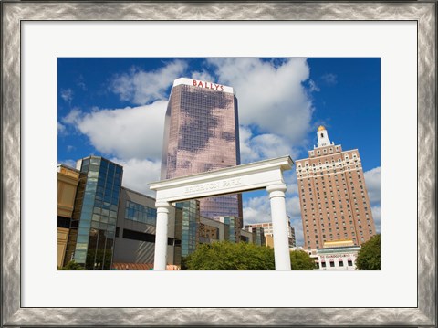 Framed Ballys Casino &amp; Brighton Park, Atlantic City Boardwalk, New Jersey, USA Print