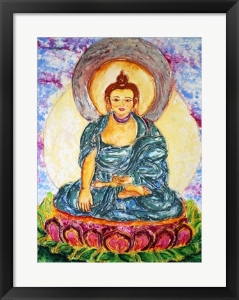 Framed Meditating On A Lotus Print