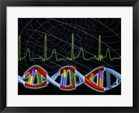 Framed Close-up of the human DNA structure Print