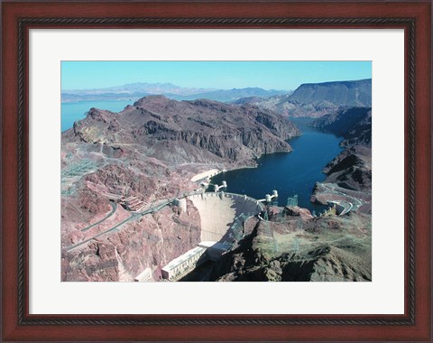 Framed Hoover Dam aerial view Print