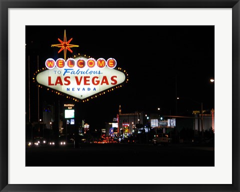 Framed Welcome To Vegas sign Print
