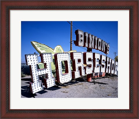 Framed Binion&#39;s Horseshoe Casino sign at Neon Boneyard, Las Vegas Print