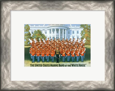Framed Marine Band at the White house Print