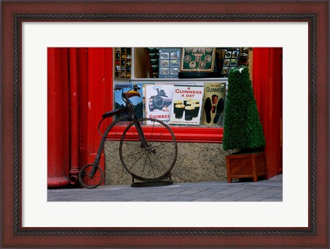 Framed Old bicycle in front of a store, Kilkenny, Ireland Print