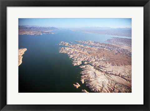 Framed Aerial view, Lake Mead near Las Vegas, Nevada and the Grand Canyon Print