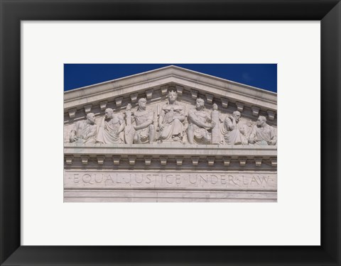 Framed Pedimental frieze on the U.S. Supreme Court building, Washington, D.C., USA Print