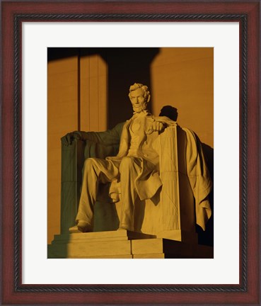 Framed Low angle view of a statue, Lincoln Memorial, Washington DC, USA Print