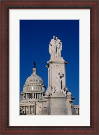 Framed Monument in front of a government building, Peace Monument, State Capitol Building, Washington DC, USA Print
