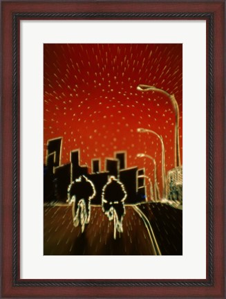 Framed Cycling at night Print