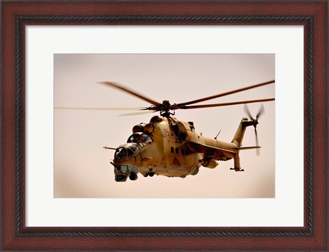 Framed Afghan Air Corps Mi-35 on Kandahar, 2009 Print