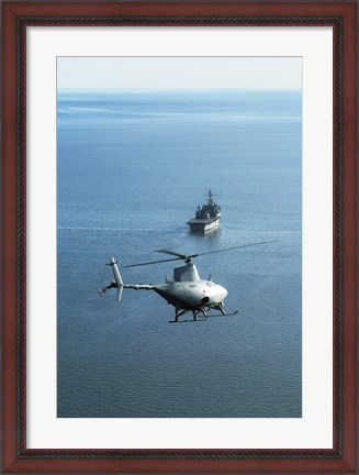 Framed Fire Scout unmanned helicopter Print