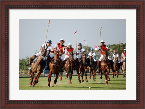 Framed Indonesia plays against Thailand in a round robin SEA Games 2007 Thailand Polo match Print
