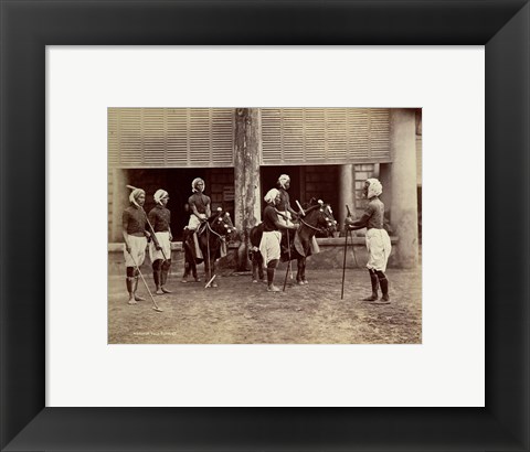 Framed Manipur Polo Players 1875 Print