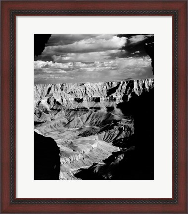 Framed Grand Canyon National Park (wide angle, black &amp; white) Print