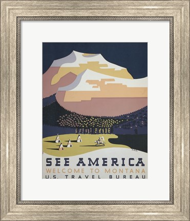 Framed See America Welcome to Montana Print