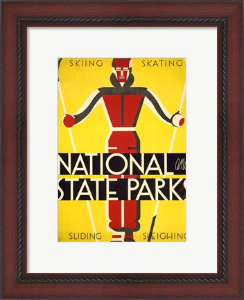 Framed National and state parks, skiing, skating, sliding, sleighing Print