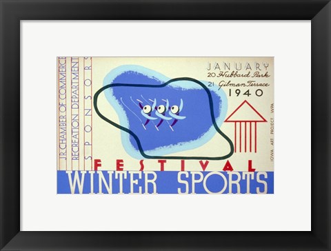 Framed Winter sports festival, Jr. Chamber of Commerce Print