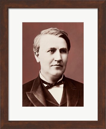 Framed Thomas Edison c1882 Print