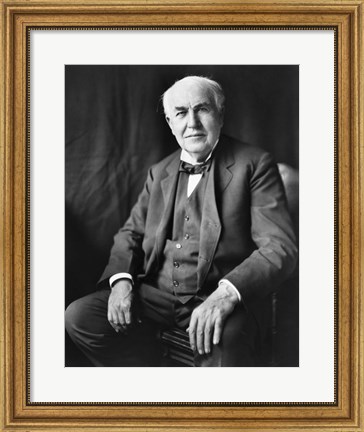 Framed Thomas Edison Seated Print