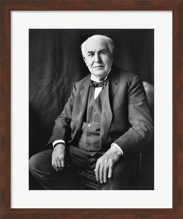 Framed Thomas Edison Seated Print