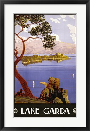 Framed Lake Garda Travel Poster Print