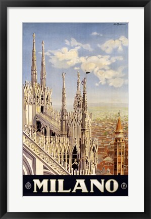 Framed Milano Travel Poster Print