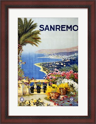 Framed San Remo, travel poster 1920 Print