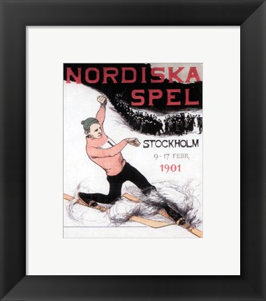 Framed Nordiska spel affisch 1901 Print
