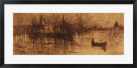 Framed rainy night, Venice Print