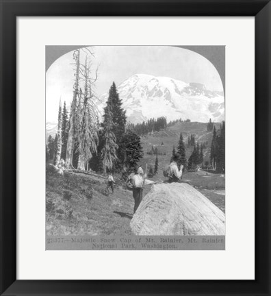 Framed Washington - Mount Rainier - resting at Camp Muir, before Gibralter Rock 1922 Print